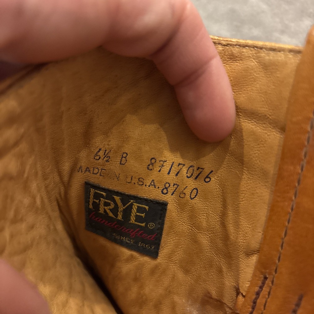 Vintage 70s FRYE Black Label Campus Boots 8760 Made in USA Leather Women's 6.5 B - Picture 15 of 16